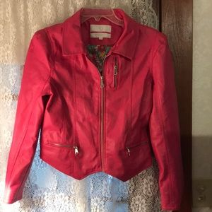 Pink faux leather jacket